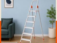 Bathla Safex 6-Step Aluminium Ladder for Home | Anti-Slip Steps | Sure-Hinge Technology | Edge Guards | Foldable Design | 5 Year Warranty