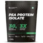 Carbamide Forte Pea Protein Isolate 30Grams Per Serving | Plant Based Protein Powder Isolate With 4.8G BCAA | Unflavoured Plant Pea Protein Powder - 500Grams