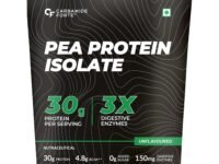Carbamide Forte Pea Protein Isolate 30Grams Per Serving | Plant Based Protein Powder Isolate With 4.8G BCAA | Unflavoured Plant Pea Protein Powder - 500Grams