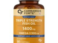 Carbamide Forte Triple Strength Omega 3 Fish Oil Capsules 1400mg | Omega 3 Supplement | Omega3 Fatty Acid Supplement To Support Heart, Joints & Skin - 1400mg | 90 Softgel Capsules