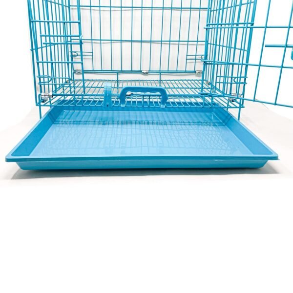 Dog Cage Double Door Heavy Duty Folding Metal Kennel For Medium Size Dogs And Adults 30 Inch, Multi-colored