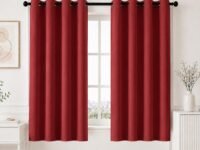 HOMEMONDE 100% True Blackout Window Curtains 6 Feet Pack of 2 - Curtain for Living Room, Bedroom, Office, 72L Inch x 46 Inch - (Maroon, 182 x 118 CM)