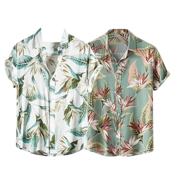 Leriya Fashion Men's Casual Rayon Relaxed Fit Shirt Button Down Summer Shirts for Men | Stylish Printed | Short Sleeve | Trendy (Available in Plus Size)