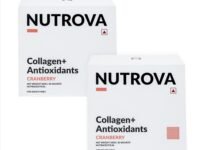 NUTROVA Collagen+ Antioxidants | Marine Collagen Supplements Powder for Men & Women | Improves Skin Hydration, Reduces Damage | Skin, Hair & Nails | Cranberry | 60 Servings