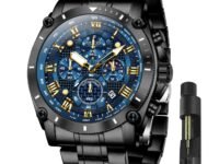 OLEVS Men Watches Chronograph Analog Quartz Fashion Gold Stainless Steel Waterproof Date Wrist Watch for Men