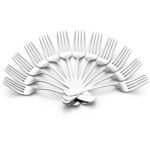 Parage 12 Pieces Stainless Steel Dinner Forks Set - Fork Set for Home and Kitchen, 12-Pieces Fruit Fork for Dining Table, Shiny and Sturdy Handle Forks with Round Edge
