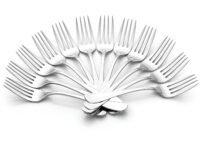 Parage 12 Pieces Stainless Steel Dinner Forks Set - Fork Set for Home and Kitchen, 12-Pieces Fruit Fork for Dining Table, Shiny and Sturdy Handle Forks with Round Edge