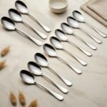 Parage 12 Pieces Stainless Steel Table Spoons Set with Round Edge, 18.5 cm, Big Spoon Set of 12, Tableware, Silver