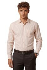 Peter England Men's Slim Fit Full Sleeve Pin-Striped Formal Shirt | Cotton-Rich | Wonder Fabric | Pin Point Oxford