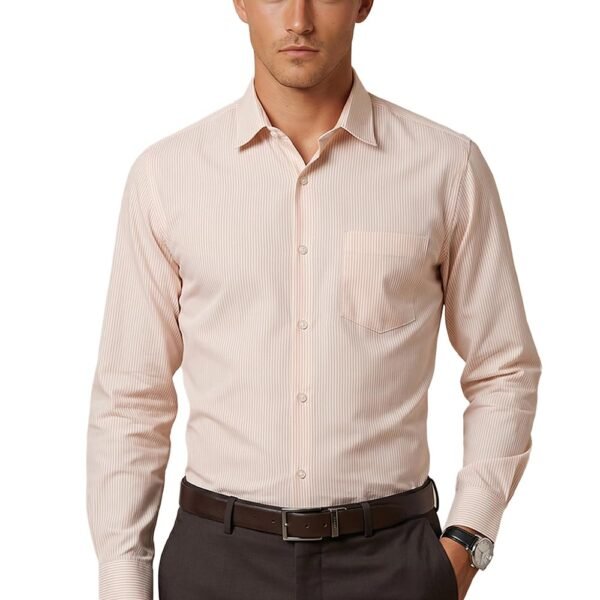 Peter England Men's Slim Fit Full Sleeve Pin-Striped Formal Shirt | Cotton-Rich | Wonder Fabric | Pin Point Oxford