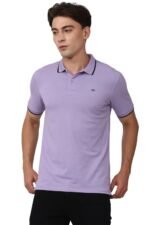 Peter England Men's Snug Fit Solid Polo T-Shirt with Coloured Collar Tipping| Cotton Rich| Premium Pique Weave
