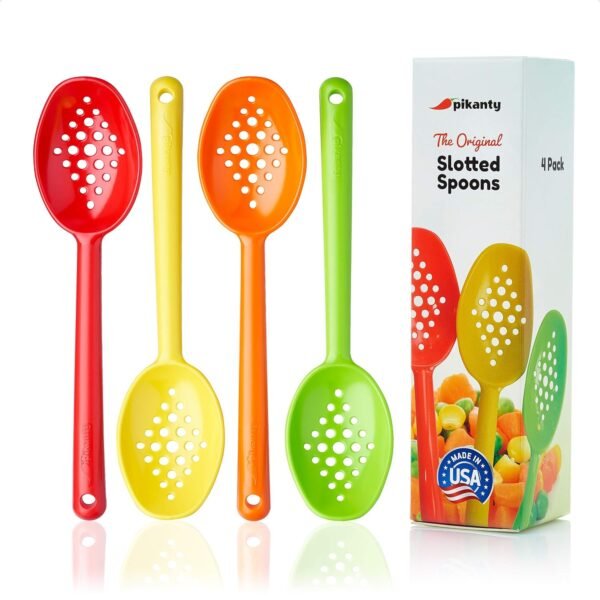 Pikanty The Original Pikanty slotted spoons are ideal for serving different types of canned food without any liquids | Set of 4 spoons