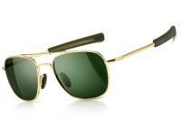 SUNGAIT Men's Military Style Polarized Pilot Aviator Sunglasses - Bayonet Temples