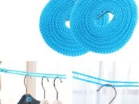 SYGA Set of 2 Clothes Lines Windproof Laundry Line for Outdoor Indoor Home Laundry Drying Rope 5 Meter, Pack of 2 (Each Cloth String is 5 Meter Long)(Random Color)