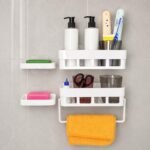 Satpurush Plastic Bathroom Accessories, Bathroom Rack, Bathroom Shelf Organizer, Wall Mounted Shelf, Bathroom Hardware And Accessories, Storage Racks, (4 Pack, 2 Bath Shelf + 2 Soap), White