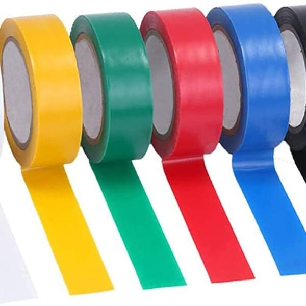 Self Adhesive PVC Electrical Insulation Tape-Colored 6 pieces tap 8 Meter (0.130 mm X 18 mm) Electrical Tap, Construction Work Tap(Random Color)