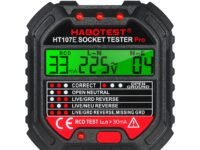 Socket Tester, GFCI Outlet Tester with Voltage Display 90-250V Socket Tester Automatic Electric Circuit Polarity Voltage Breaker Finder HT107E