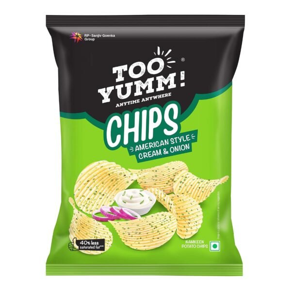 Too Yumm! l American Cream & Onion Potato Chips | 84g | Crispy Snack | Crunchy Snack Food for Movies, Games, Parties & More | On-the-Go Munchies