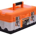 Tool Stainless Steel Tool Box - Small Metal Organizer Box with Removable Storage Tray - Ergo Handle - Secure Steel Latch - Quick Access Lid Compartments (17 inch)