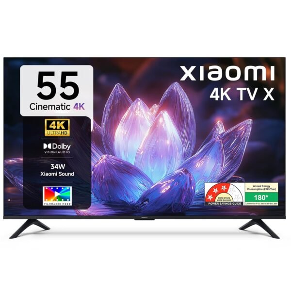 Xiaomi (139 cm) 55 inch Smartchoice X 4K Ultra HD Smart | Dolby Vision | 120Hz Game Booster | Eye Care Mode | Google TV | L55MB-AIN